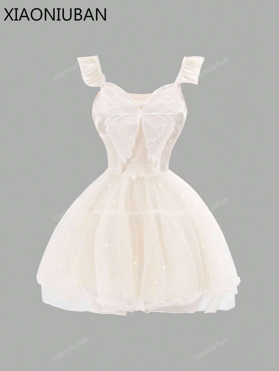 Stile nuovo 2025, abito stile Lolita corto, design originale, dolce e carino, stile ballerina, stile principessa
