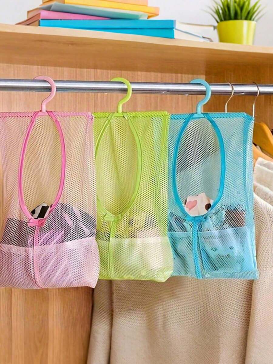 Hangable Storage Mesh Bag, Multi-Purpose Clothespins Organizer Storage Bag, Kitchen Bathroom Multi-Purpose Hanging Storage Bag, Drying And Storage Supplies, Kitchen Accessories, Bathroom Accessories, Home Organization And Storage Supplies