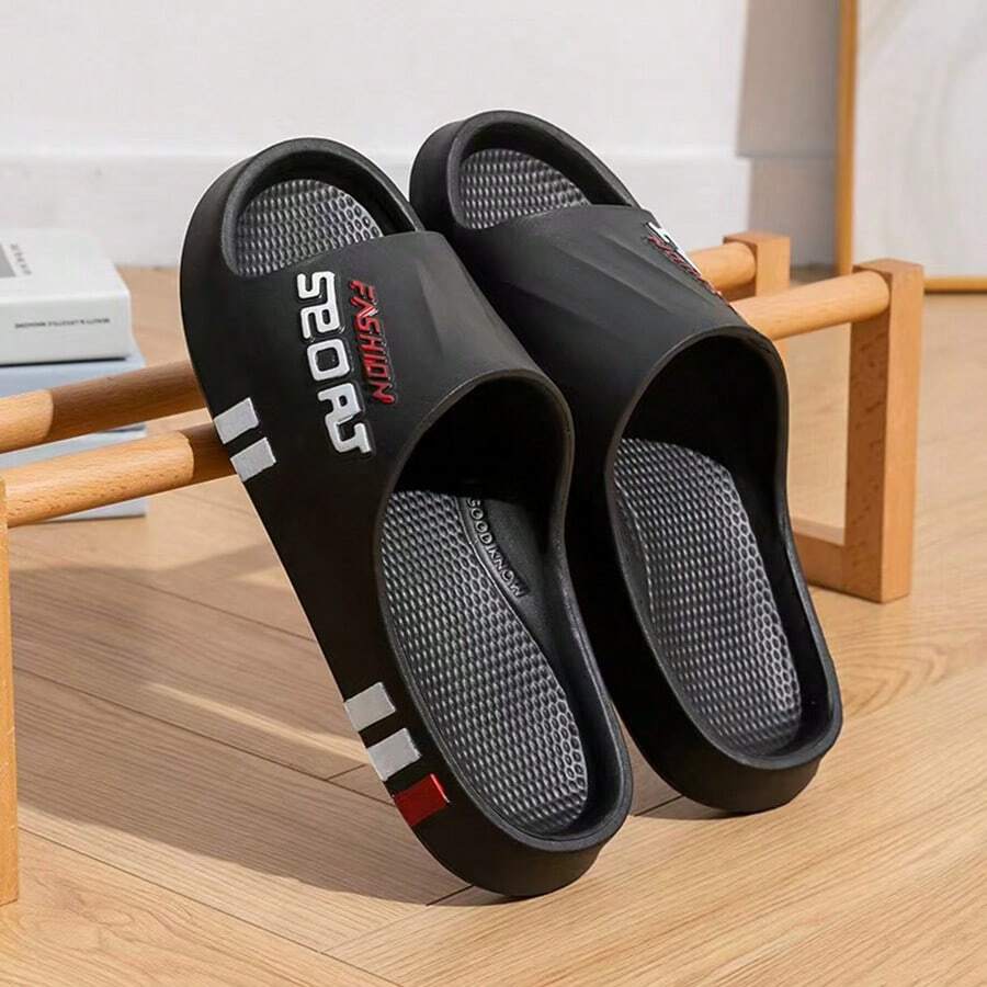 Men's Fashion EVA Slide Sandals - Casual, Comfortable, Breathable, Non-Slip Beach Slippers - Stylish Letter Design Shoes For Men - Ideal Choice For Spring And Summer At Beach