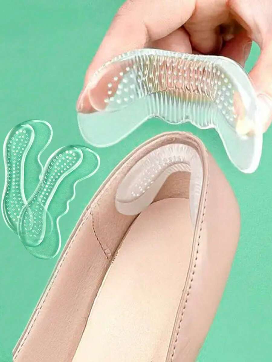 1 Pair Silicone Heel Pad, Non-Slip & Anti-Chafe Cushion Insole, Comfort Soft Heel Protector Suitable For Loose Shoes, Durable