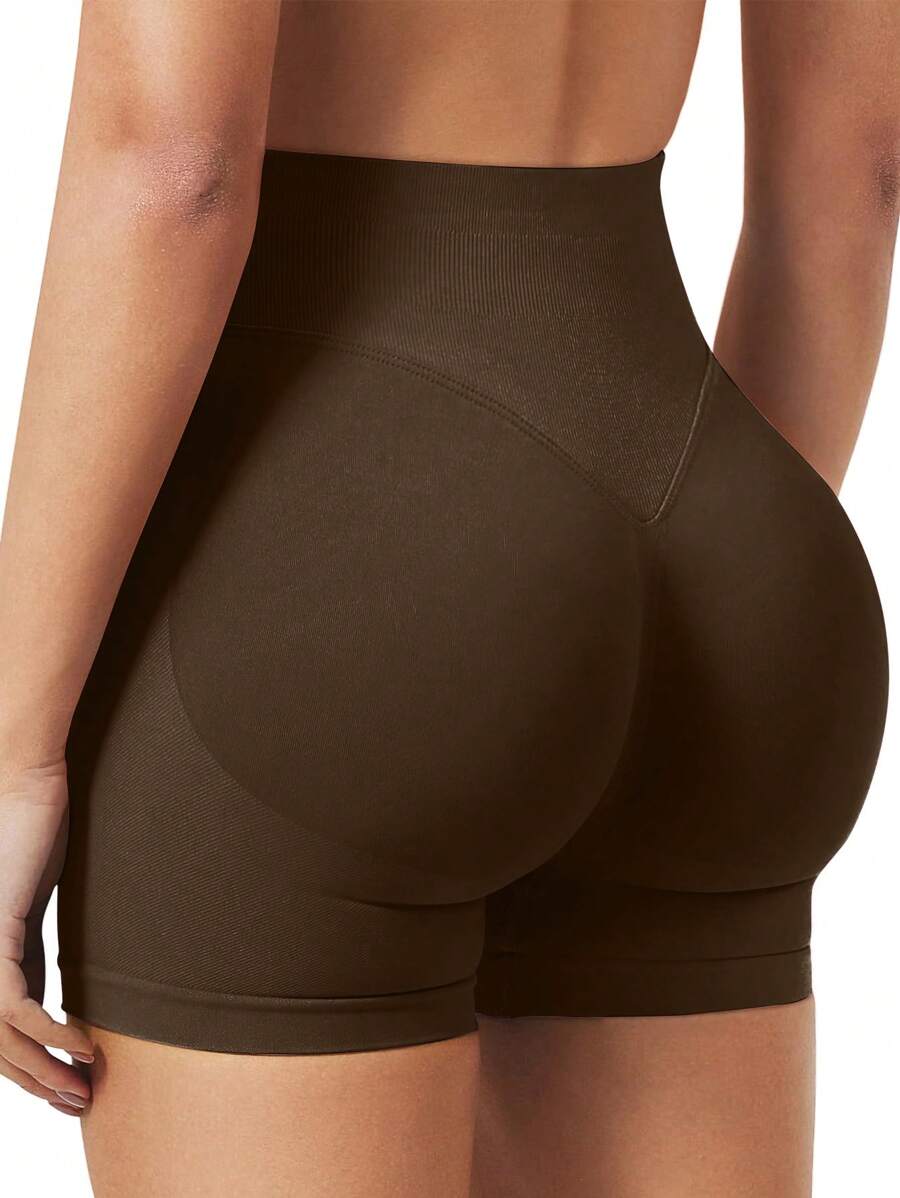 Pantalones cortos para correr, Shorts de control de abdomen de cintura alta, Pantalones ajustados que realzan el trasero, Shorts para ciclismo con curvas