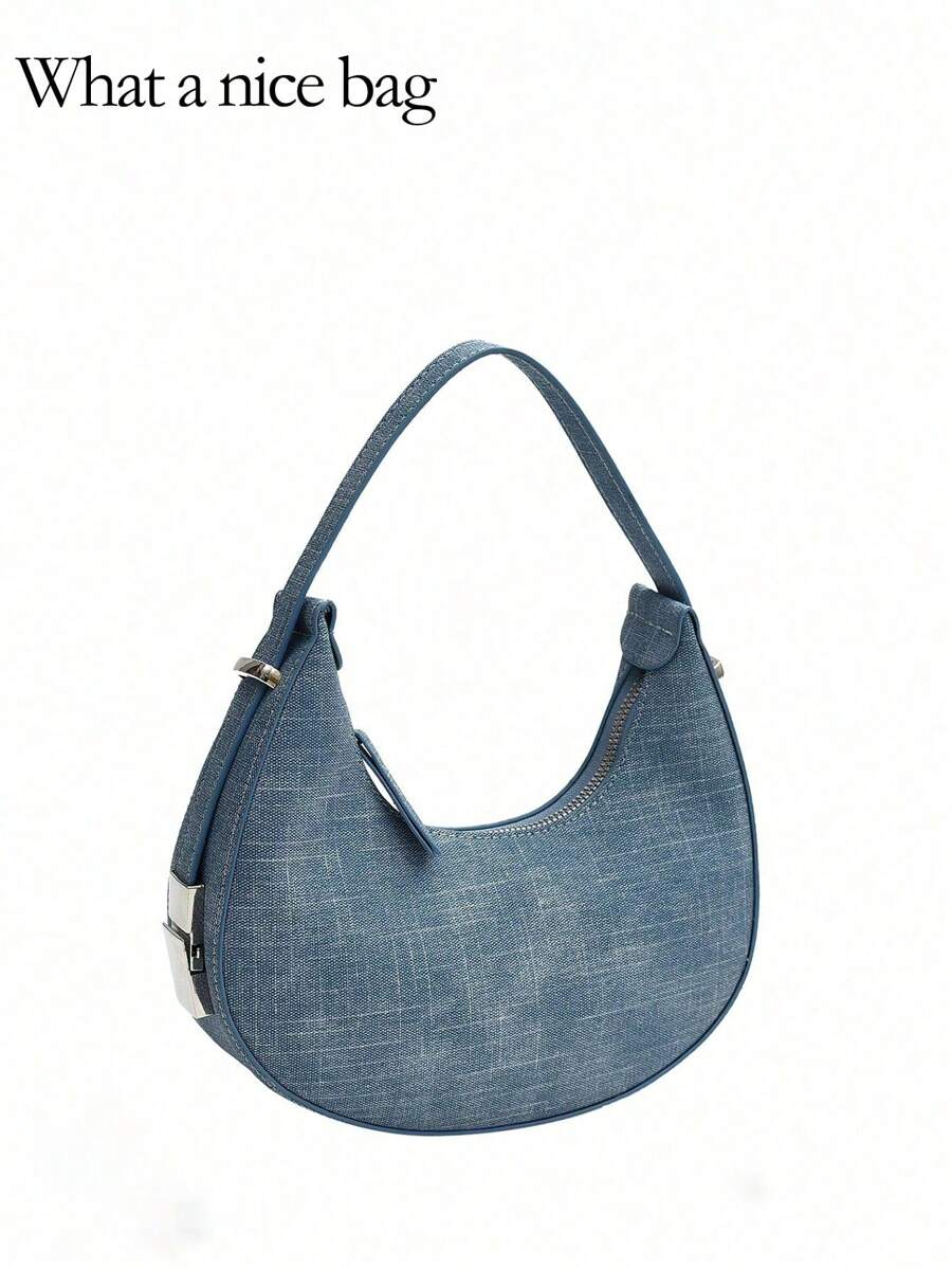 Women's Armpit Bag Crocodile Texture Handbag, Unique Design Versatile Crossbody Bag