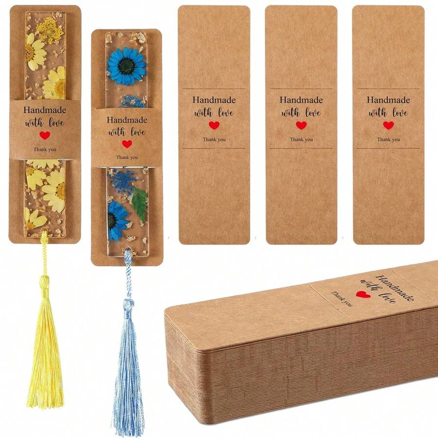30 peças de suporte para marcadores de resina, mangas kraft, cartões de exibição para embrulho de marcadores faça você mesmo, suprimentos de embalagem para pequenas empresas