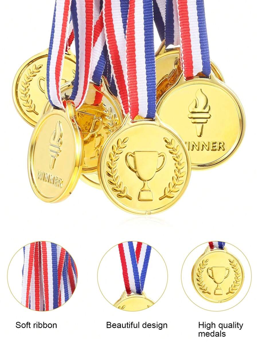 5/10/15/20/30 piezas de Medallas doradas de plástico para ganadores de competiciones deportivas, medallas del Juego de la Antorcha Dorada, medallas de Campeones, premios de Juegos de Equipo