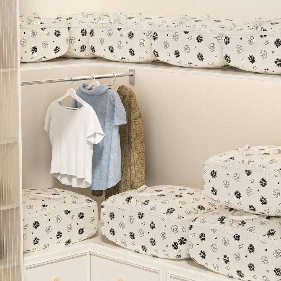 Large-Size Foldable Multifunctional Non-Woven Quilt Storage Bag, Clothing Storage Bag, A Good Choice For Family Storage, Suitable For Storing Quilts, Blankets, Towels, Clothes, Pants And Daily Necessities.