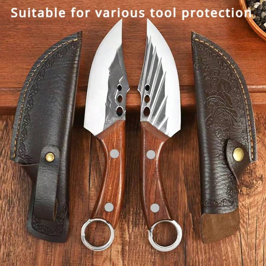 Outdoor Camping PU Knife Sheath, Knife Tool Storage Bag, Fits Various Knives, Can Be Hung On Waist (Knives Not Included)