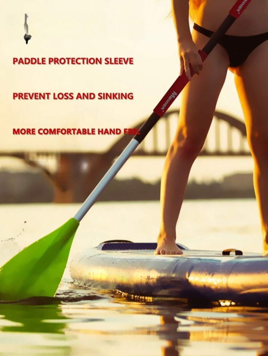 1 Pair Random Color Paddle Board & Kayak Accessories - Paddle Protector Cover, Paddle Shaft Sleeve, Anti-Slip Paddle Grip Glove, Paddle Leash To Prevent Loss And Sinking