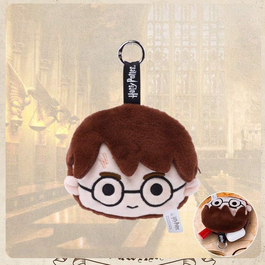 Harry Potter Series Plush Magic Hanging Bag Decor - Harry Potter Head Charm, Wand, Hogwarts School Keychain Charm, Harry Potter IP Merchandise, Collectible Gift For Fans