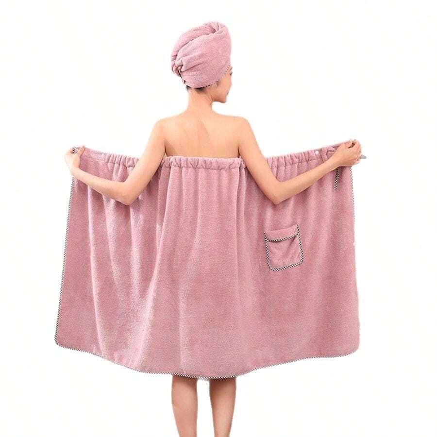 Luxurious Ladies Bathrobe & Shower Cap 2 Pieces Set – Spa-Quality Comfort For Effortless Pampering Back To School