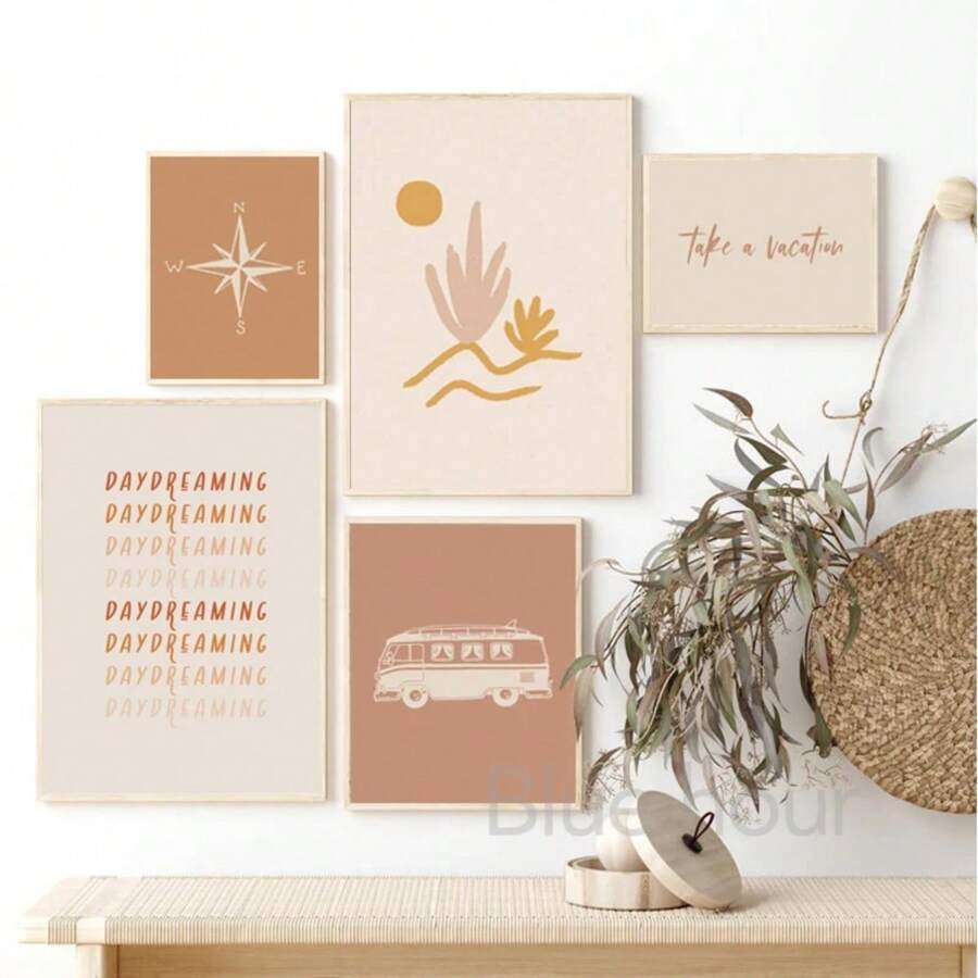 1 pezzo cartellone con citazioni di viaggio, stampa su tela con del mondo e disegno a linee, quadro moderno bohémien, decorazione parete per soggiorno, opzione con cornice