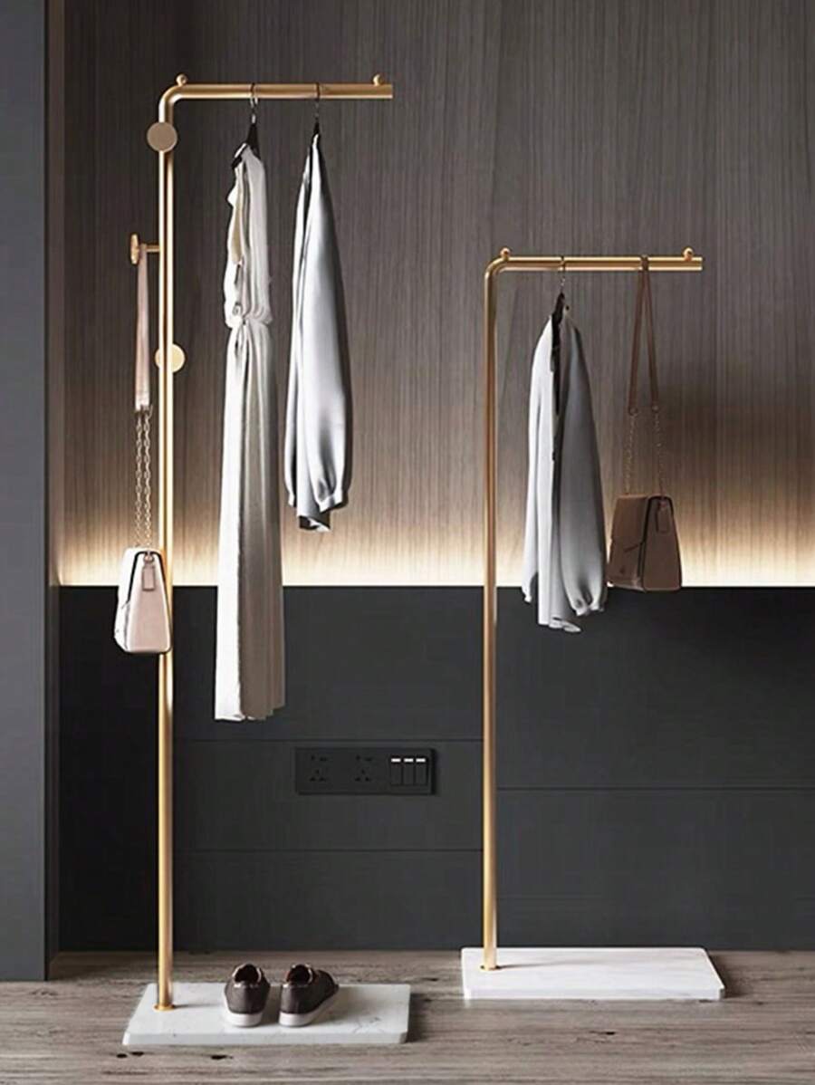 1pc Nordic Minimalist Modern Hanging Clothes Rack, Luxury Stand-Up Floor Clothes Hanger For Bedroom, Lightweight & Easy Assembly