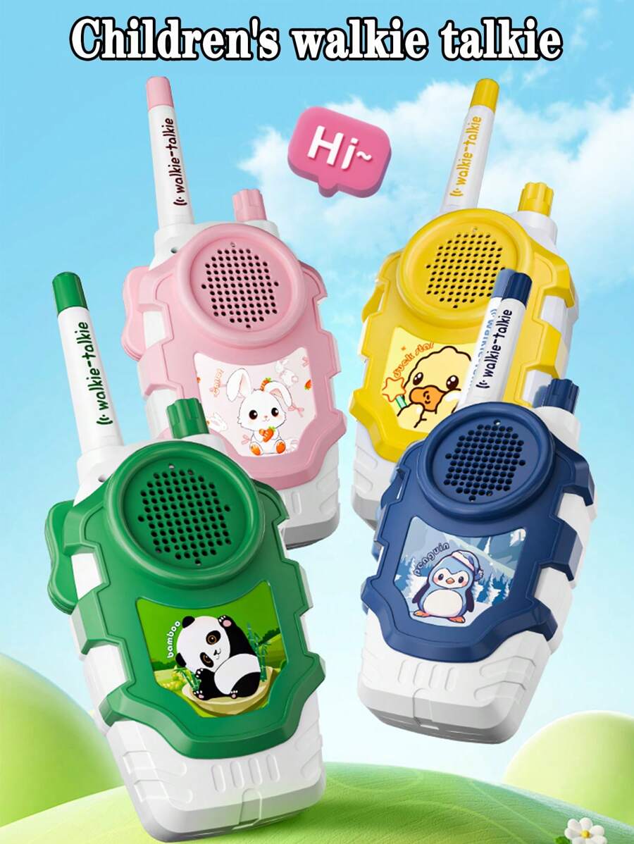 1 par de nuevos walkies talkies para niños, fáciles de operar y usar rápidamente por los niños, juguetes interactivos familiares, juguetes de conversación a larga distancia, regalos de cumpleaños, walkies talkies con diseño de animales, regalos navideños