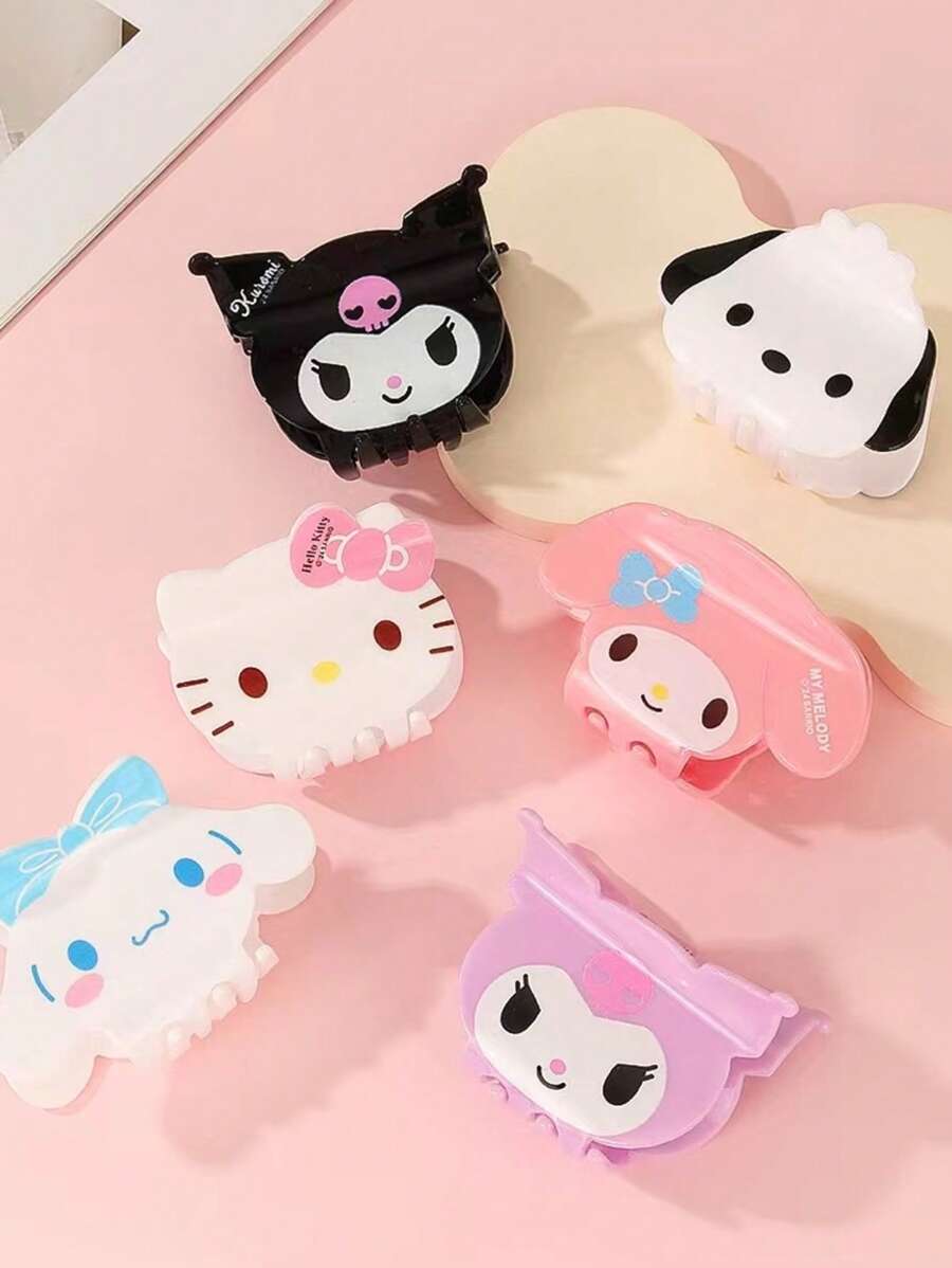 Sanrio 1 Pc Sanrio Genuine Authorized Acrylic Hair Grabber Hello Kitty Melody Cute Cartoon Hair Accessories Clip Fashion Accessories