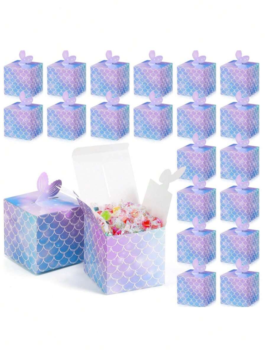 5/10/20 Stücke, Meerjungfrau Schwanz Geschenkbox, Meerjungfrau Themen Party Geburtstags Party Verpackungsbox, Hochzeit Dekoration Zubehör, Geschenkverpackungsbox