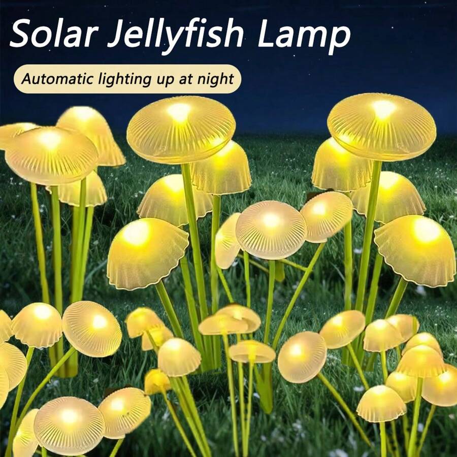 Solar Energy, LED, Jellyfish Lamp, Outdoor, Garden, Atmosphere Decoration, Atmosphere Lamp, Mushroom Lamp, Lawn Lamp
