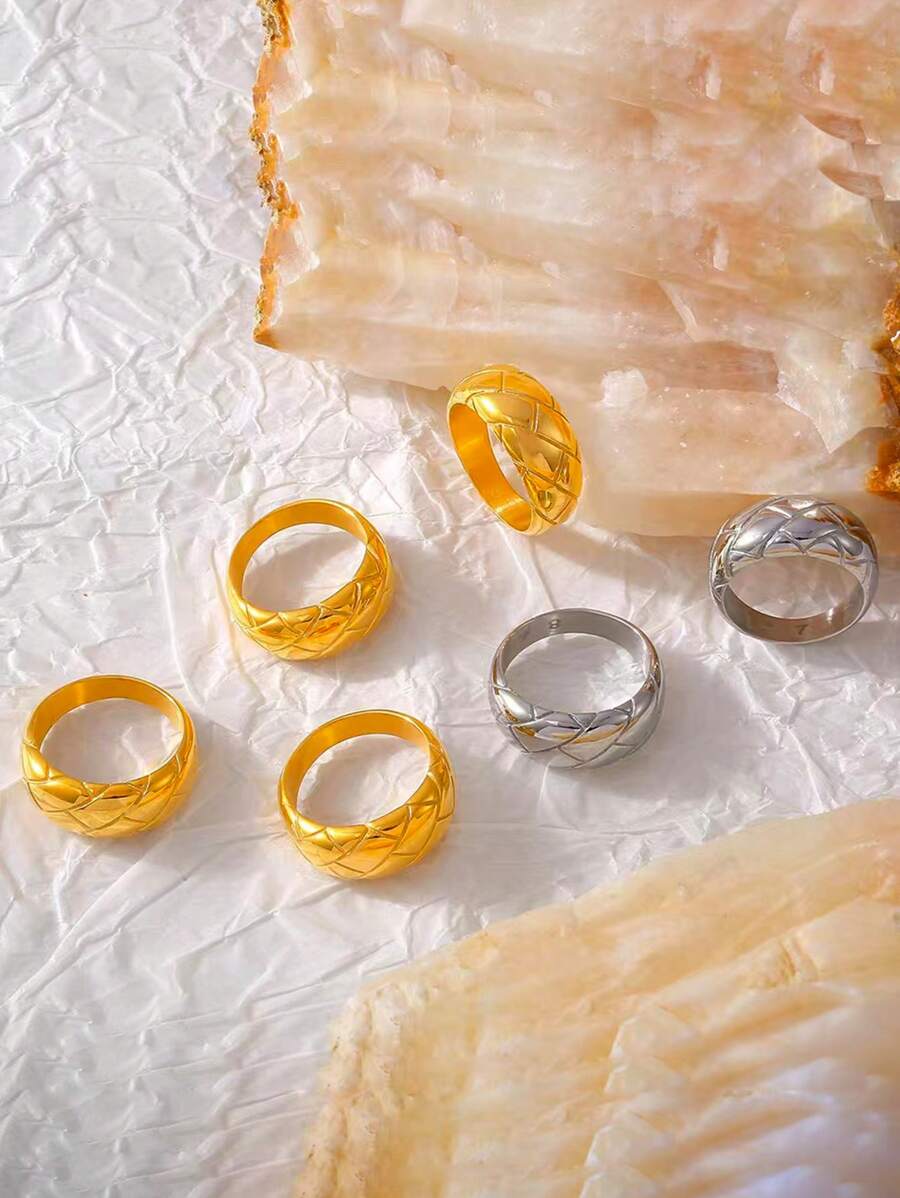 1 Pieza Anillo de cúpula gruesa y de alto brillo - Anillo versátil minimalista para uso diario, regalo de cumpleaños y festividades
