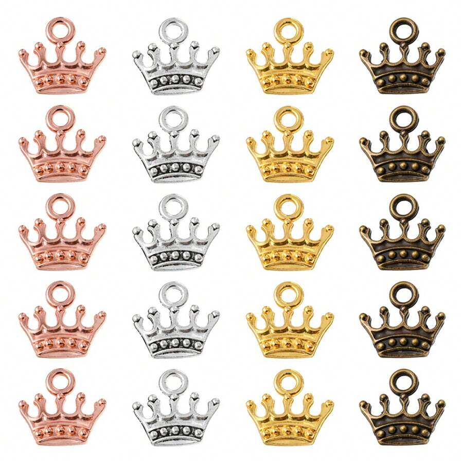 20pcs Zinc Alloy Charms Lead Free & Cadmium Free Crown Shape Crown DIY Jewelry Accessory
