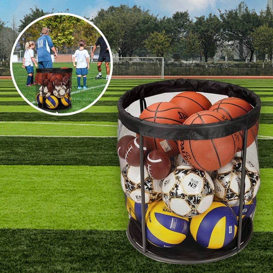Sports Ball Mesh Bag, Drawstring Gear Package, Large Mesh Net Bag For Basketball, Football, Baseball, Team Sports