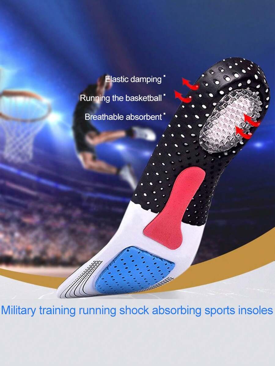 1 Paio di plantari sportivi per uomo/donna, in silicone e lattice, assorbimento degli urti per basket e corsa, anti-odore, assorbono il sudore, adatti a vari tipi di scarpe, ritagliabili