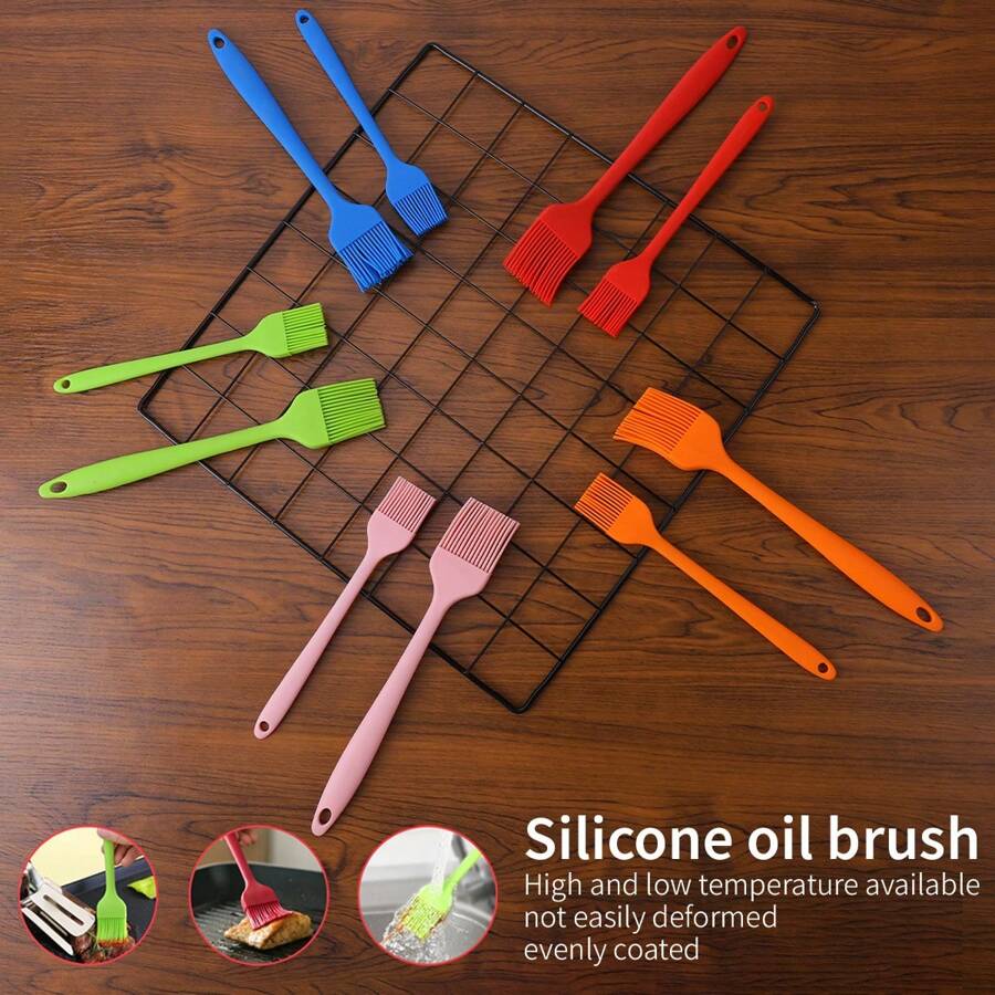 2 Pieces/Set Of Silicone Oil Brush, Barbecue Brush, Kitchen Baking Cake, Oiling Brush, All-In-One Silicone Oil Brush