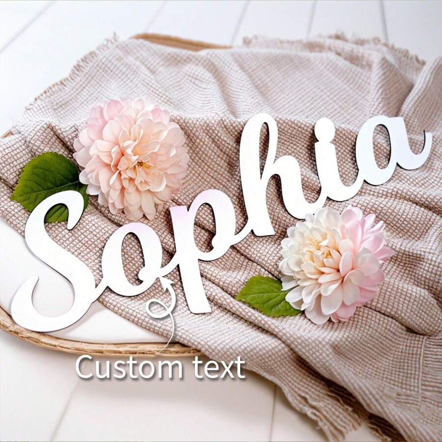 1pc Personalized Wooden Name Plate, No Electricity Needed, Customized Letter Wall Decor, Boho Style, Suitable For Living Room, Bedroom, Unique Customized Gift For Birthday, Party, Wedding, Graduation, Christmas, Halloween