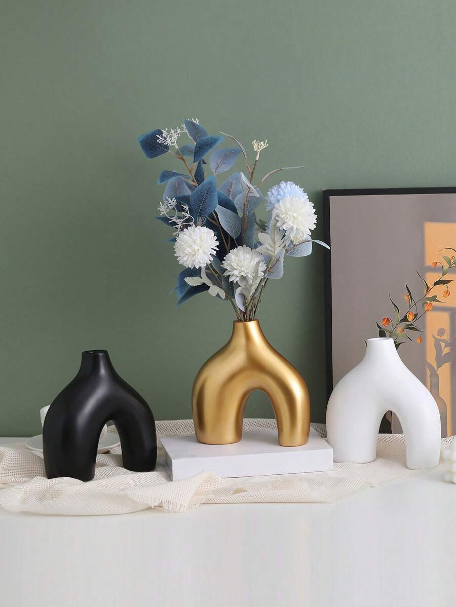 1 pièce Vase debout en résine, création créative minimaliste abstraite irrégulière, style Ins pour la décoration de la maison. Vase pour fleurs fraîches/sèches, pour le salon, la chambre à coucher, le bureau. Accessoire décoratif (plantes non incluses)