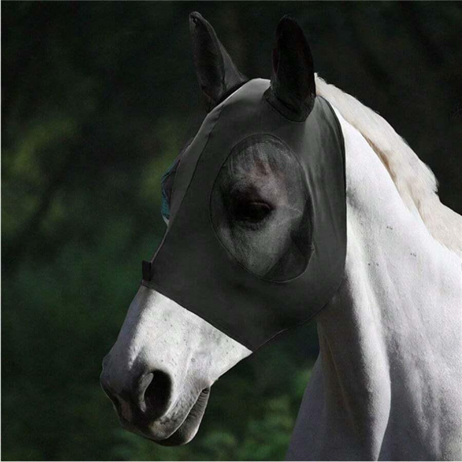 قناع وجه للخيل قابل للتنفس ومطاطي، قناع وجه خيل مقاوم للبعوض ومضاد للحشرات