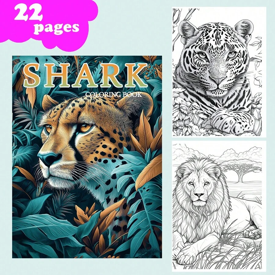 Un libro para colorear sobre animales, adecuado para regalar a amigos, parejas y familiares, apropiado para fiestas, San Valentín, cumpleaños y otras festividades. Útiles de pintura y estudio, página 22, Libros para colorear, Libro