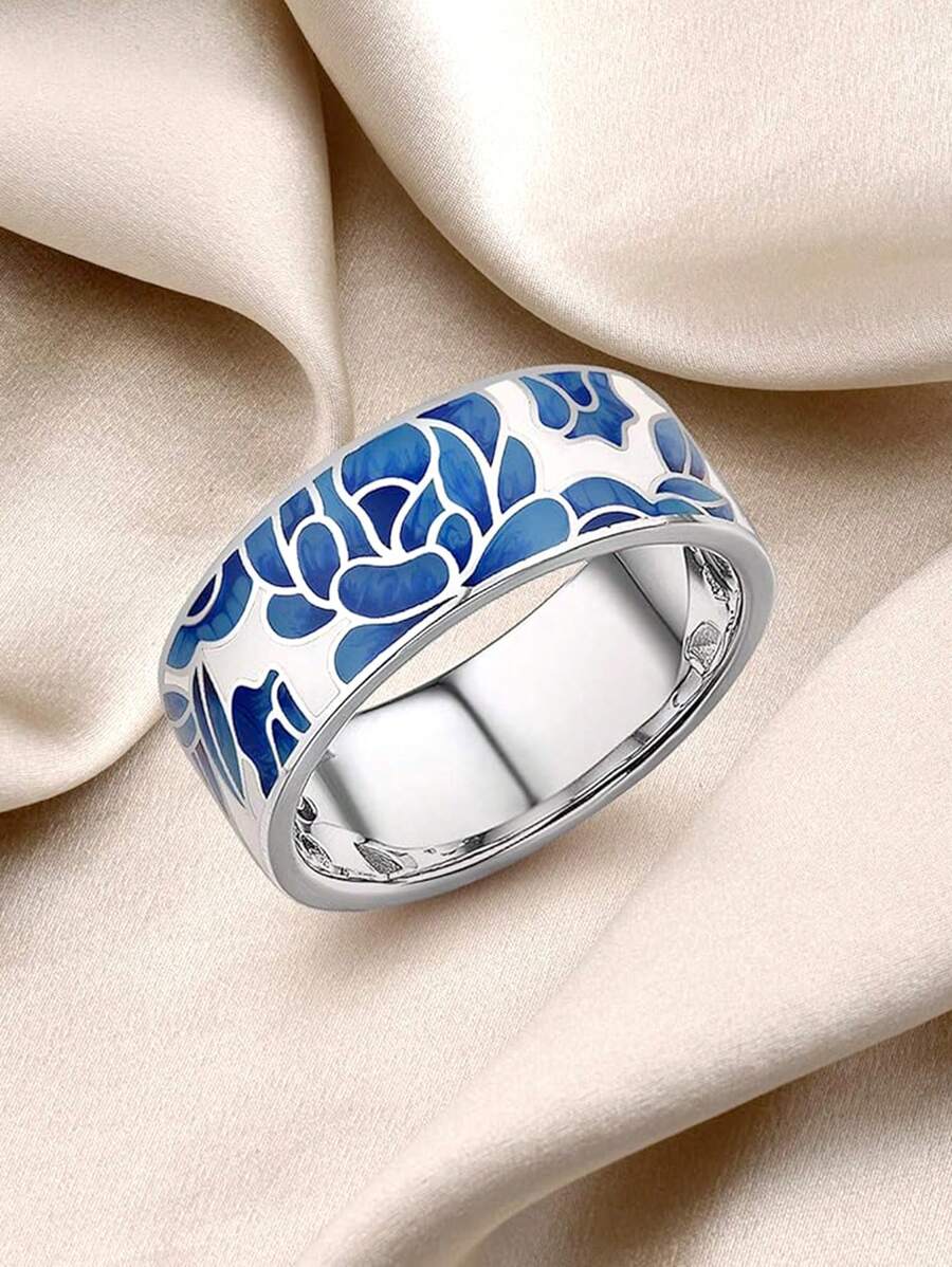 1 Stück romantischer 925er Sterlingsilber Blumenring für Frauen, Partygeschmuck, hochwertiger Schmuck