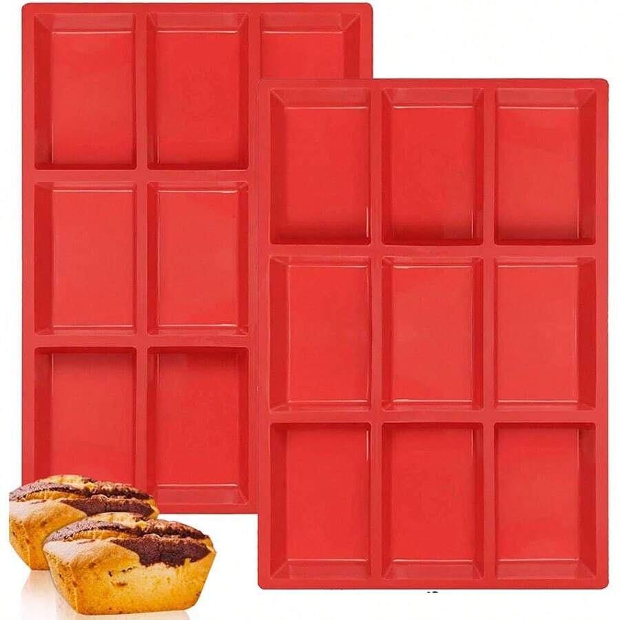 Mini Loaf Pan, 9 Cavity Silicone Bread Baking Mold, Perfect For Mini Loaf Cake And Bread, Meatloaf, And
