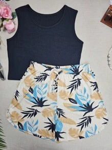 base canelado com folhas azuis + 08 preto