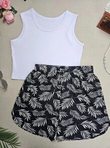 fundo preto canelado folha de coco + 08 branco