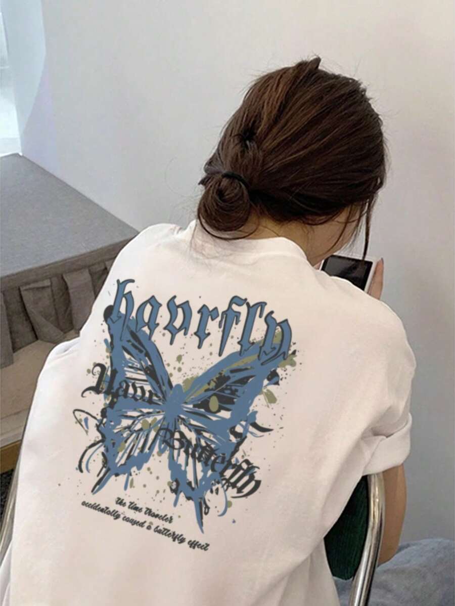 200g Pure Cotton T-Shirt 2025 Summer Ladies New Short Sleeve Pure Cotton Holiday Pattern Short Sleeve Round Neck Couple Wear Small Shirt Tops