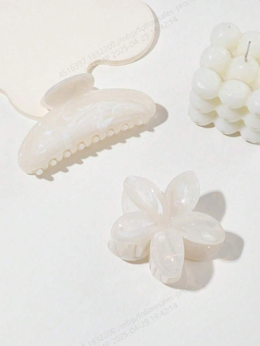 2 pezzi Ganci per capelli grandi dal design alla moda con motivo marmorizzato, fermagli per capelli a fiore alla moda, perfetti per ogni giorno, vacanze, doccia, estate - Mollette per capelli, fermagli per capelli, accessori per capelli