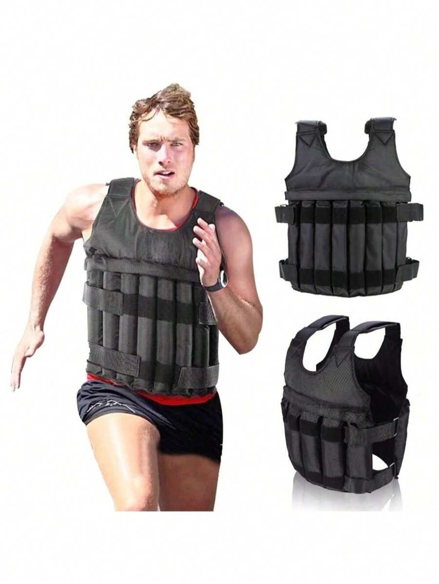 1pc Weighted Vest For Running & Fitness (Vest Only), Maximum Load Capacity 35 Kg (Weights Not Included), Gym, Sport, Gym, Home Exercise, Sport Accessories, Gym Accessories, CrossFit Accessories