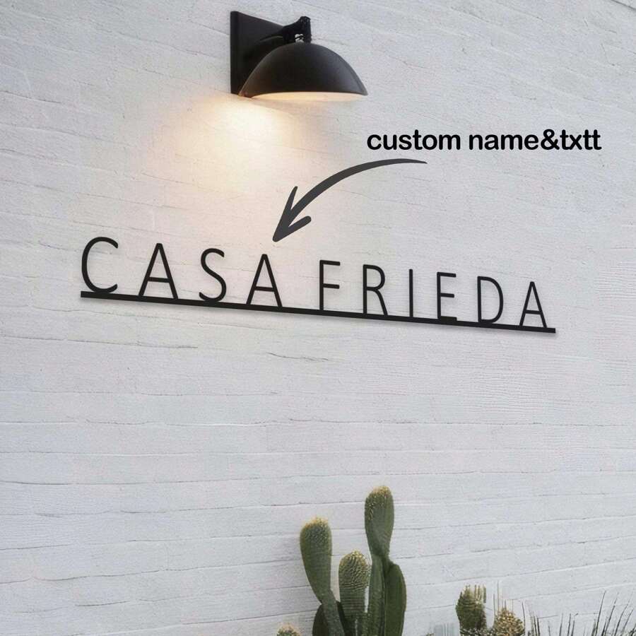 Targa personalizzata in metallo con nome della casa, targa per la casa da esterno, cartelli da casa tradizionali, regalo di inaugurazione della casa, targa in metallo "Casa", targa con nome della casa, multifunzione, durevole, ornamentale, riutilizzabile, raffinata, elegante, di alta qualità, colorata, moderna, personalizzata, unica, per casa, giardino, ufficio, per anniversari, San Valentino, festa della mamma, compleanni, festa del papà, laurea, matrimoni, inaugurazione casa, decorazione per la casa