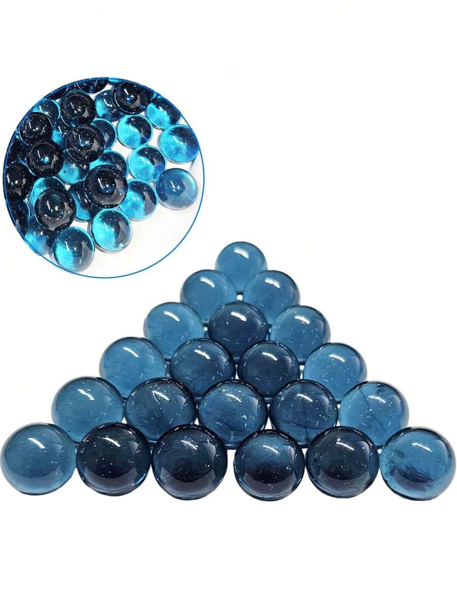 200 Bolinhas Bola Gude Vidro Burica Bila Birosca Fubeca Azul