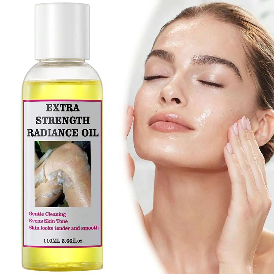 MOOYAM 110ML Aceite radiante para piel oscura, Aceite radiante amarillo con Salicilato de sodio y Hialuronato de sodio, Aceite exfoliante de fuerza extra, Solución exfoliante y peeling para el Body en todo tipo de piel