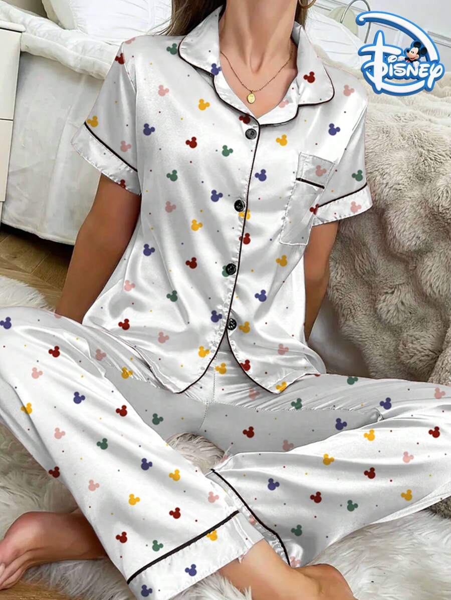 Disney Pantalones informales con diseños de dibujos animados de Disney, apropiados y de moda para el verano