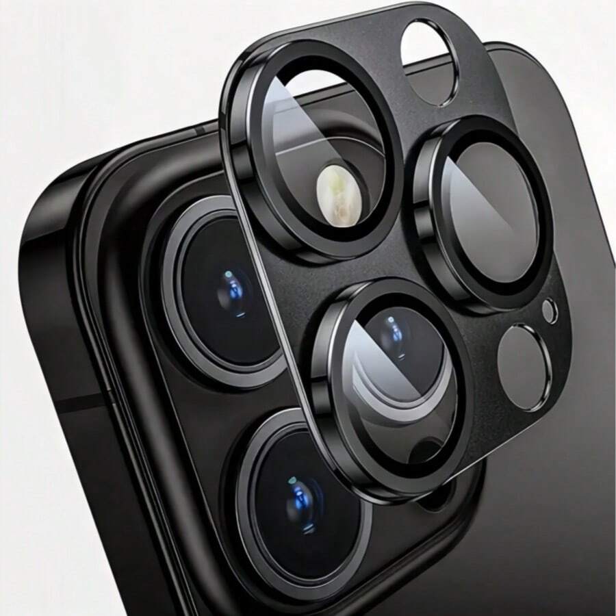 Camera Lens Protector Compatible With Iphone 16pro 15plus 14 13mini 12 11 Pro Max/15 14 13 11 Pro, Armor Camera Screen Protector Accessories, Frosted Surface, More Advanced, Suitable For Protective Case, High-Definition Tempered Glass, Anti- Protection Black Gift For Birthday, Family, Friends Alloy Metal With Tempered Glass Full Cover, Lens Protector, Phone Accessories