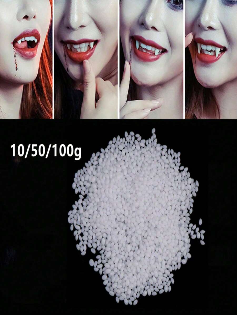 10/50/100g Solid Dental Adhesive, Tooth Shape Changing Prop, Beautifying Teeth, Halloween Vampire Dentures, Tiger Braces Back To School Valentine Day