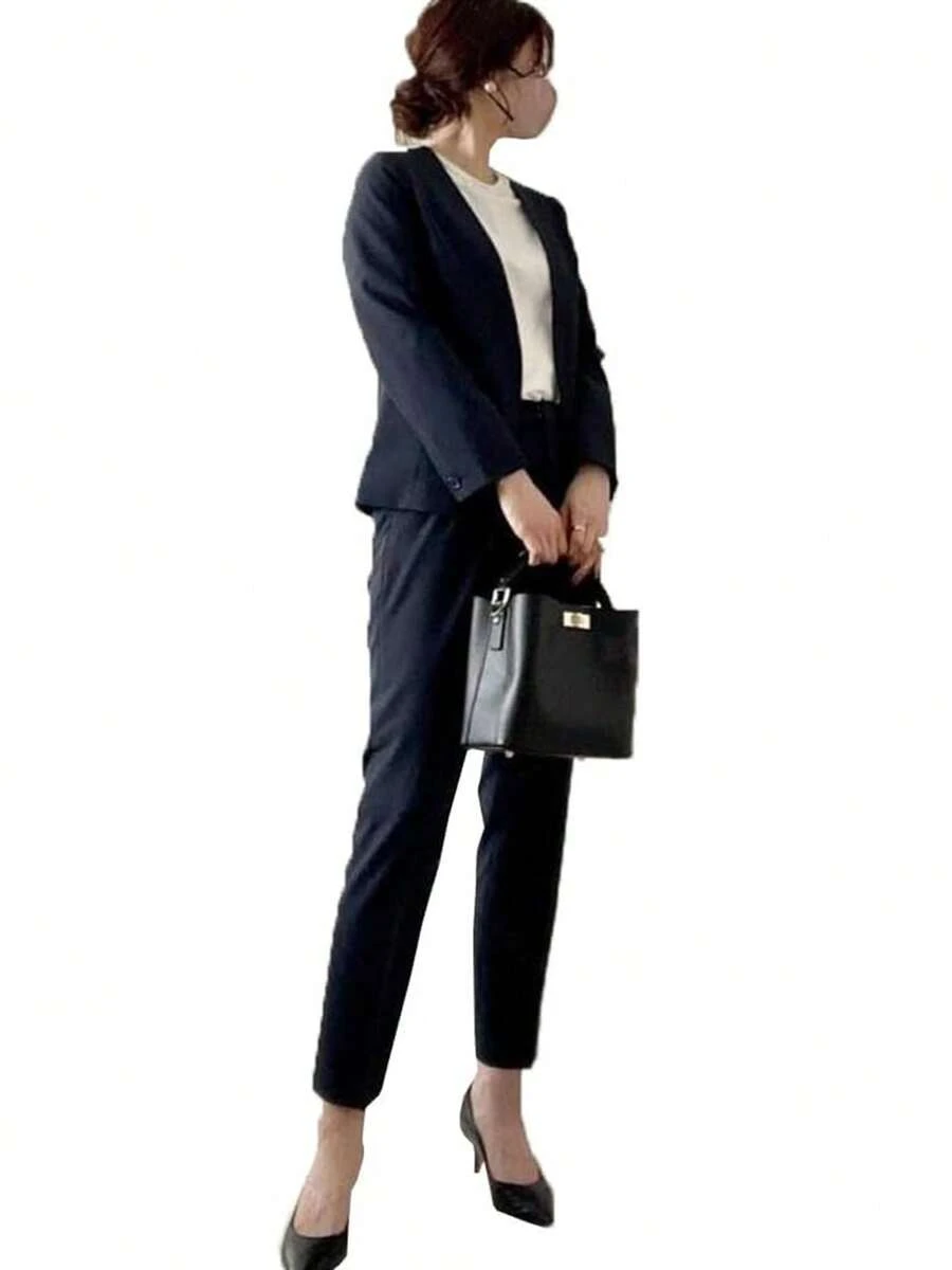 Pants Suits For Women, 2-Piece Set, Tapered Pants, Suit, Coat, Long Pants, Jacket, Top And Bottom Set, Setup, Office Wear, Pants, Formal, Casual, Long Sleeves, Spring, Summer, Autumn, Winter, Kindergarten Entrance Ceremony, School Entrance Ceremony, Kindergarten Graduation Ceremony, Commuting