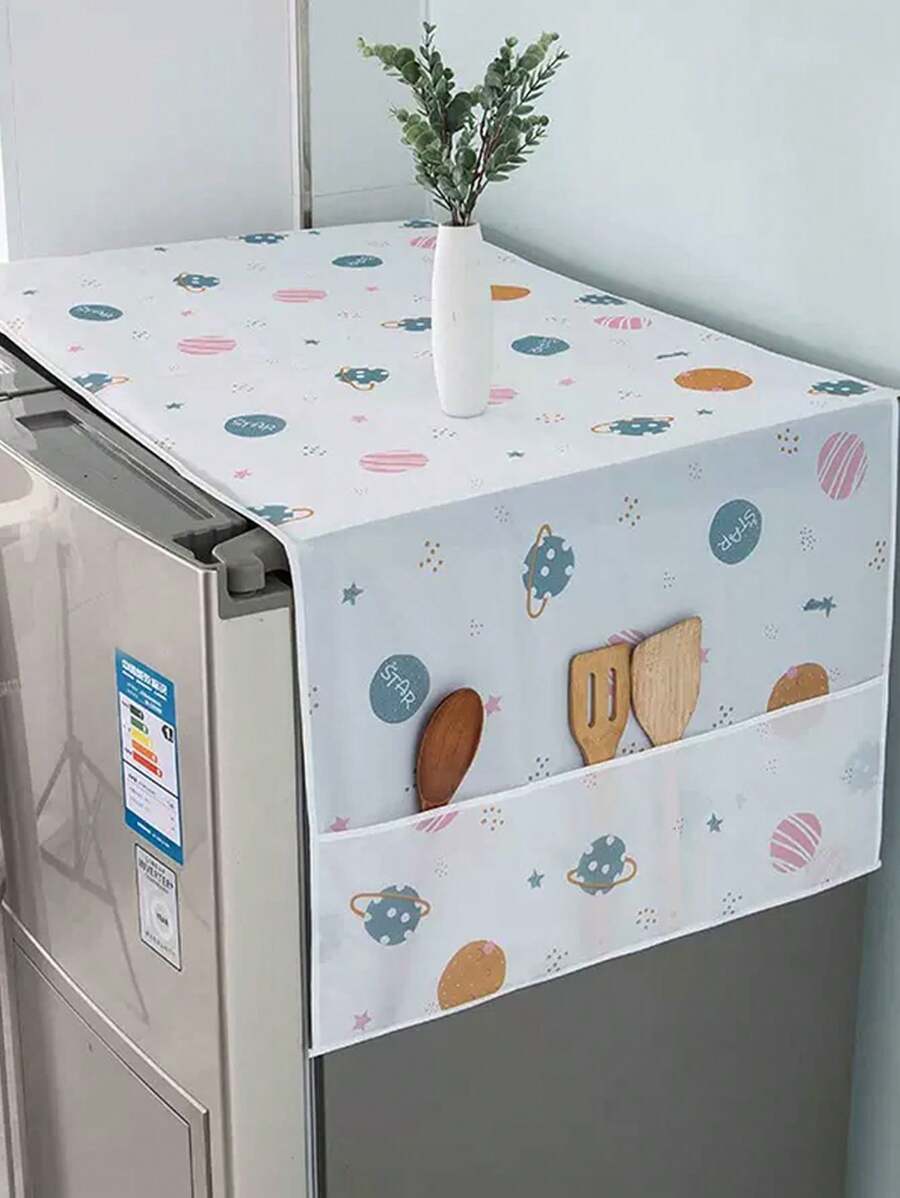 1/2/3 Stücke Seitlicher Lagerregale für den Kühlschrank, mehrschichtige Stoff Kühlschrankabdeckung, wasserdicht, frischer Stil Kühlschrankabdeckung