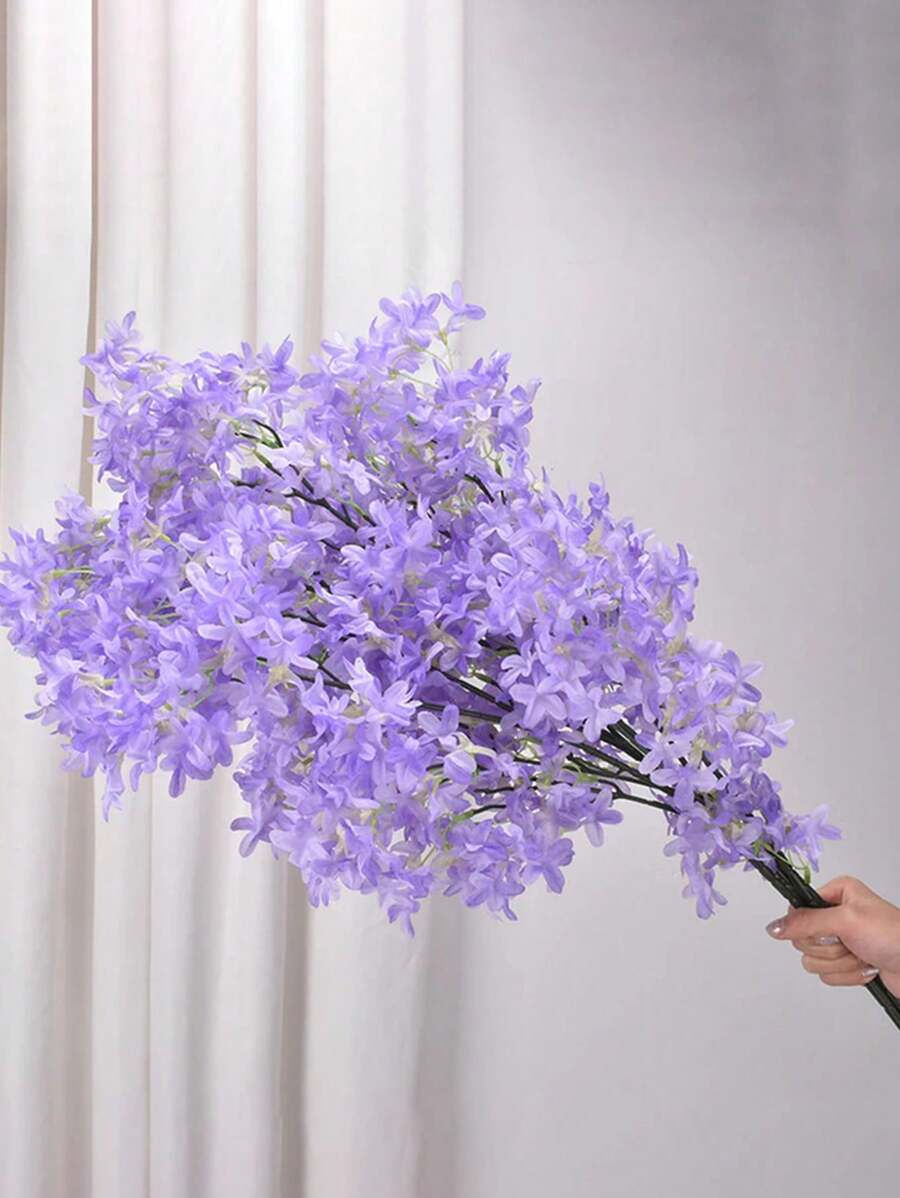 Grandes tiges artificielles de fleurs de cerisier pourpres de 35 po (88 cm), fleurs de lilas réalistes pour la décoration intérieure/extérieure, mariages, salles, ornements, festivals et décoration de la maison. Décoration saisonnière de printemps et d'été.