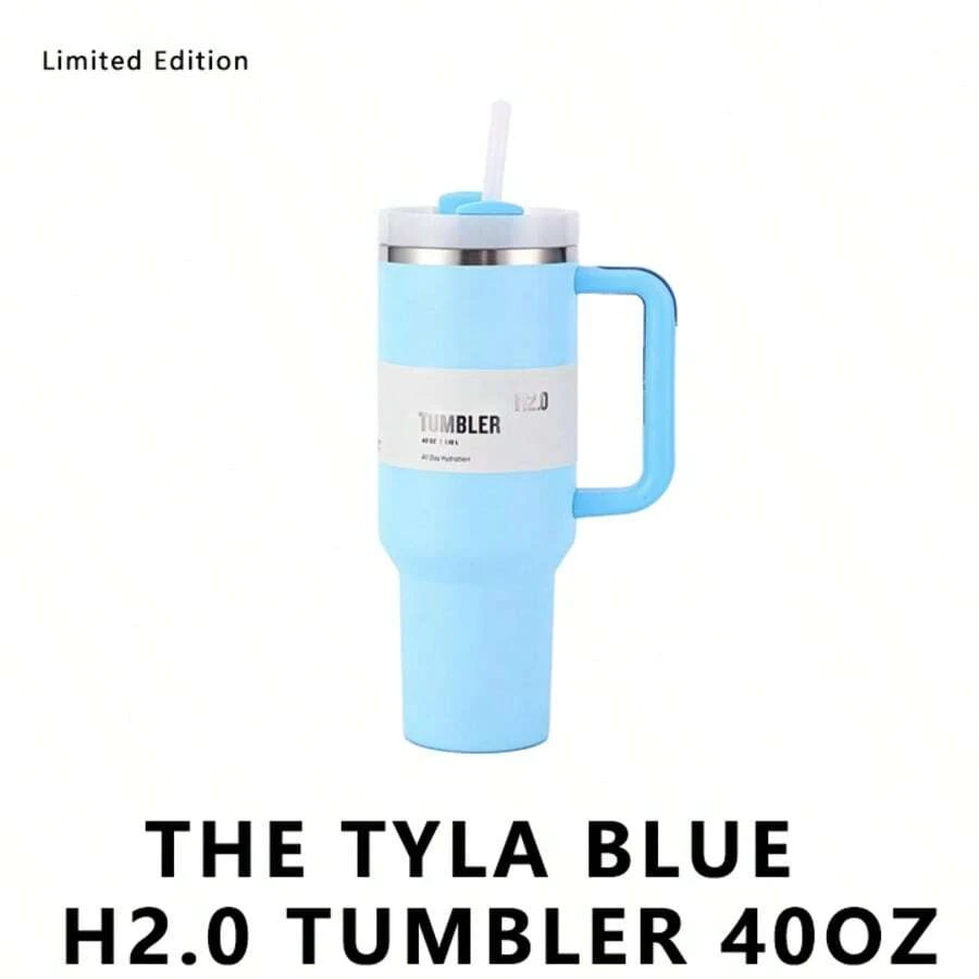 STANLEYSINCE 1913 40 Oz Stainless Steel Tumbler Double Wall Vacuum Insulated Portable Drinking Cup Travel Iced Coffee Mug Summer Drinkware With Handle And Straw, Perfect For Travel, Home, Office, Gift, Ice Drinks And Hot Drinks