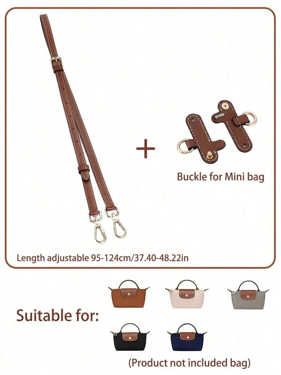 Accesoriu curea de umăr pentru modificarea genții, reglabilă 95-124 cm, potrivită pentru geanta Le Pliage Mini, material din microfibră, fără găurire, poate converti geanta de mână în geantă de umăr sau crossbody