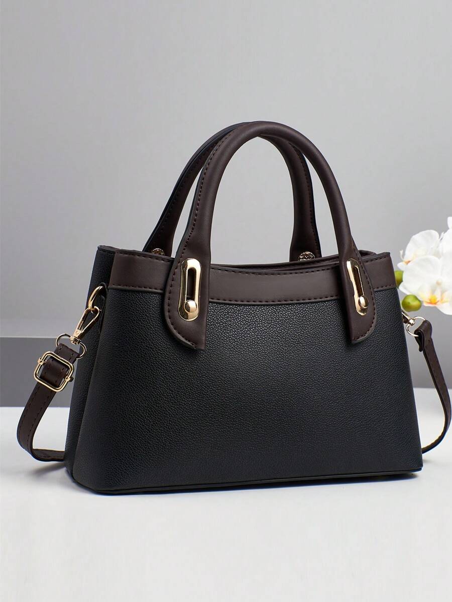 Women's Fashion Tote Handbag, New Arrival European And American Style Ladies One Shoulder Messenger Bag For Travel, Shopping, Daily Use. Patchwork Design, Casual Chic, Spacious And Versatile, Can Be Worn As Shoulder Or Crossbody Bag
