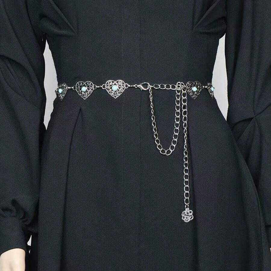 New Boho Hollow Heart Chain Waist Belt, Vintage Unique Waist Chain Accessory, Versatile Fashion Charm