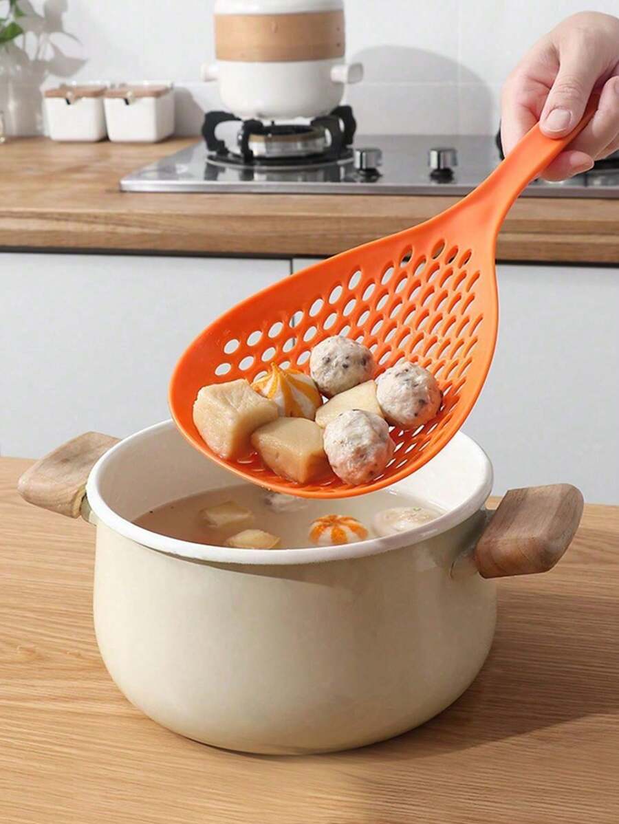 Louche perforée à long manche, louche de cuisine, passoire pour la cuisson des nouilles, des raviolis, des plats mijotés