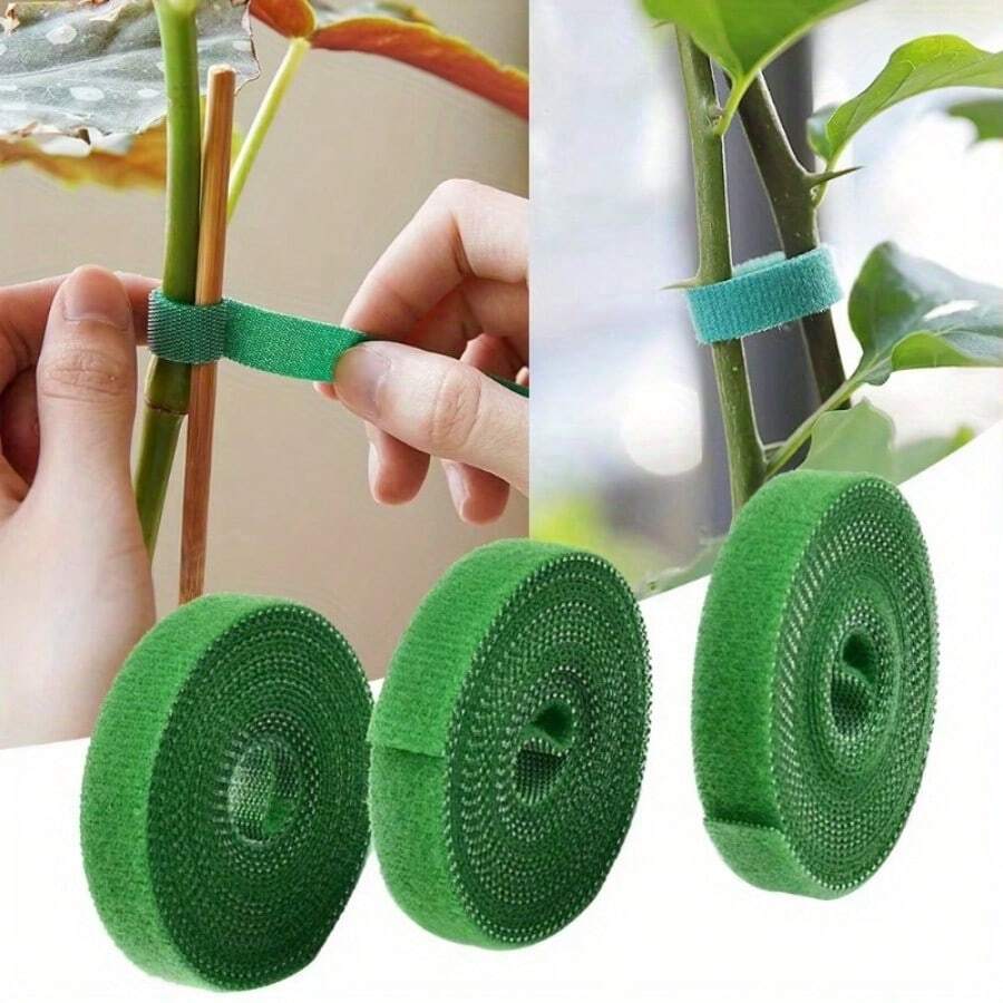1 Roll/Bag Green Garden Twine Plant Tie Nylon Plant Bandage Garden Hook Loop Bamboo Rattan Wrap Support Garden Accessories